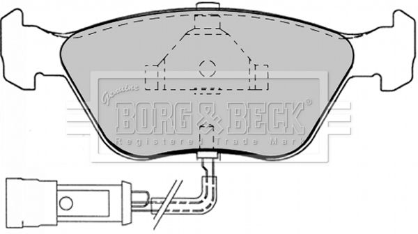 BORG & BECK stabdžių trinkelių rinkinys, diskinis stabdys BBP1343
